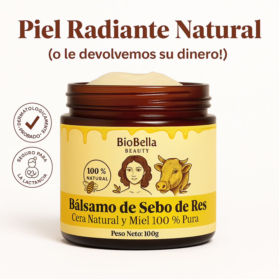 Bálsamo de Sebo de Res con Cera Natural y Miel 100% Pura